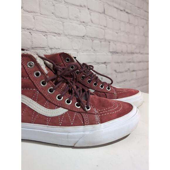 Vans Red and White High-Top Sneakers - Picture 4 of 16
